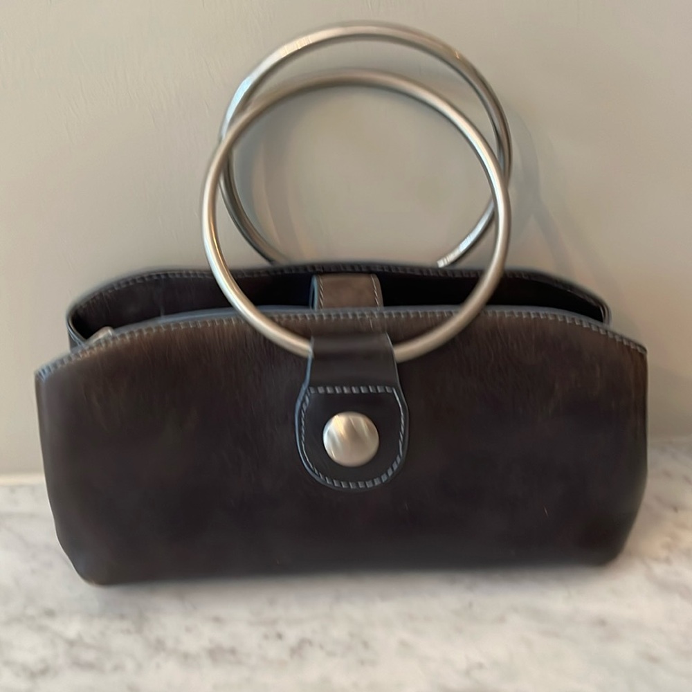 Navy blue MAXX handbag with bangle handles